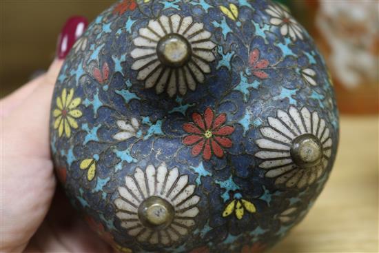 A quantity of Oriental ceramics including a cloisonne censer, a glass figure etc. tallest 27cm